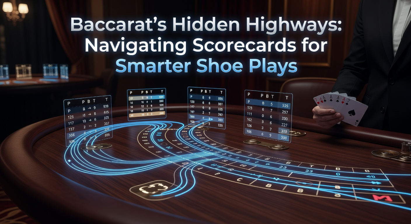 Detailed baccarat scorecard displaying the Big Road with marked streaks and chops across multiple shoes