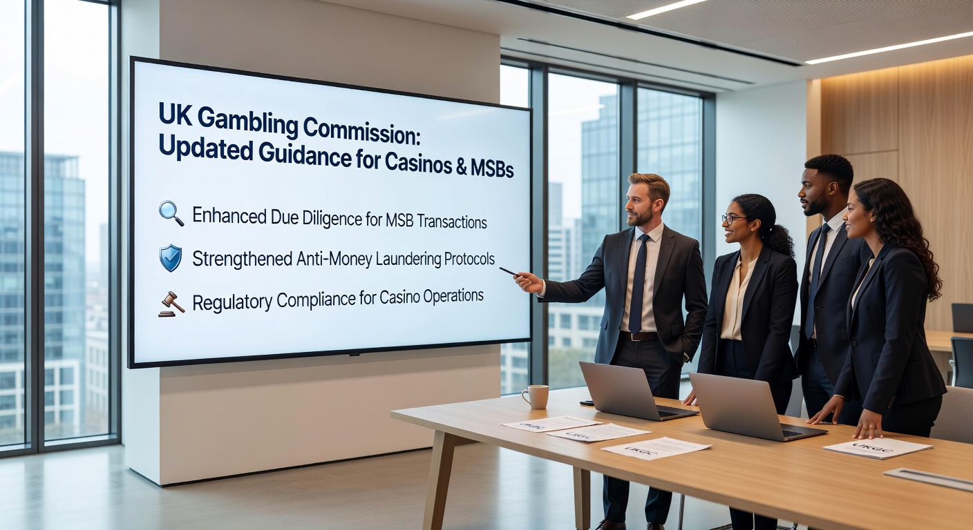 Casino counter with currency exchange services, illustrating MSB operations under new UK Gambling Commission guidance