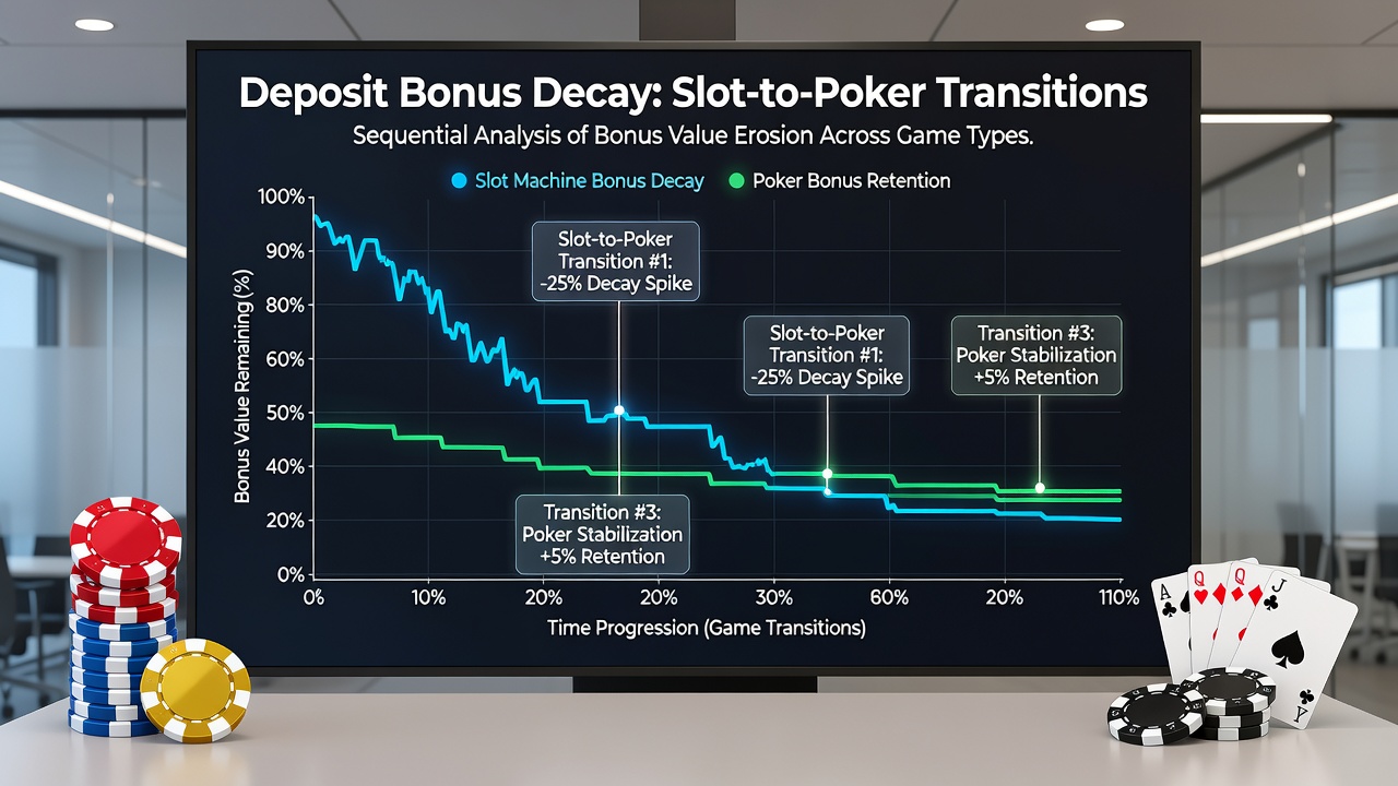 Detailed chart showing bonus value changes during slot-to-poker player movements