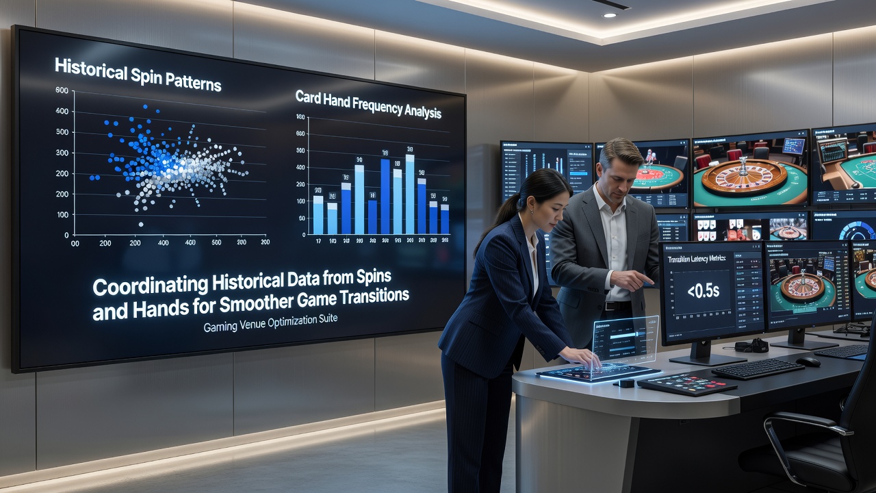 Data dashboard displaying synchronized spin and hand records with transition alerts for casino staff
