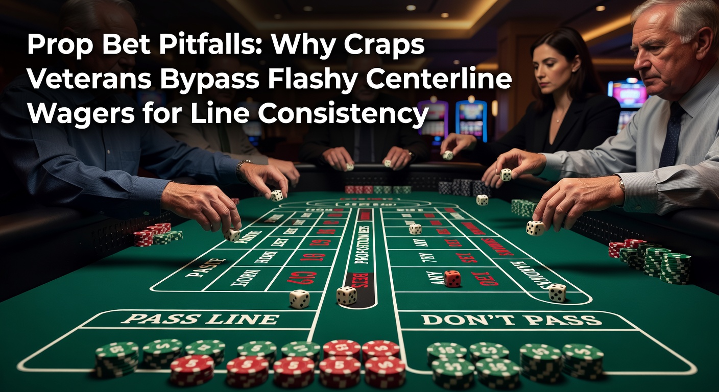 Vibrant craps table layout highlighting the crowded centerline proposition bets amid the simpler line areas
