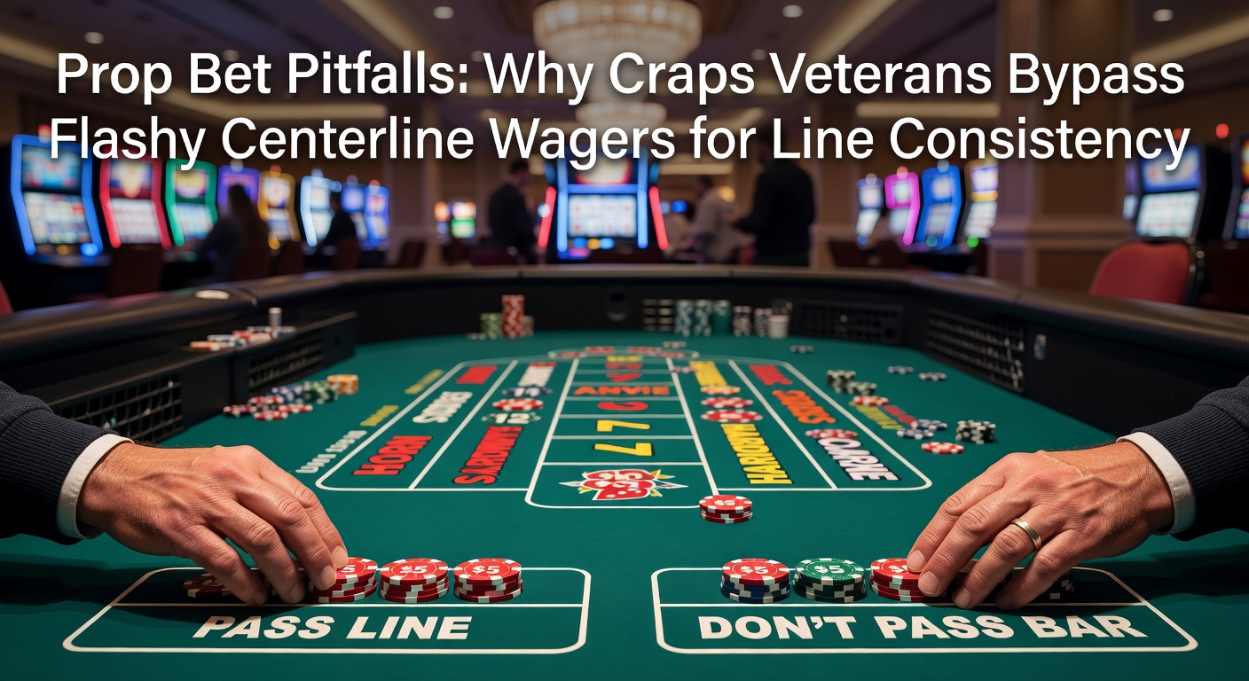 Close-up of a craps shooter focusing on line bets while props tempt in the background