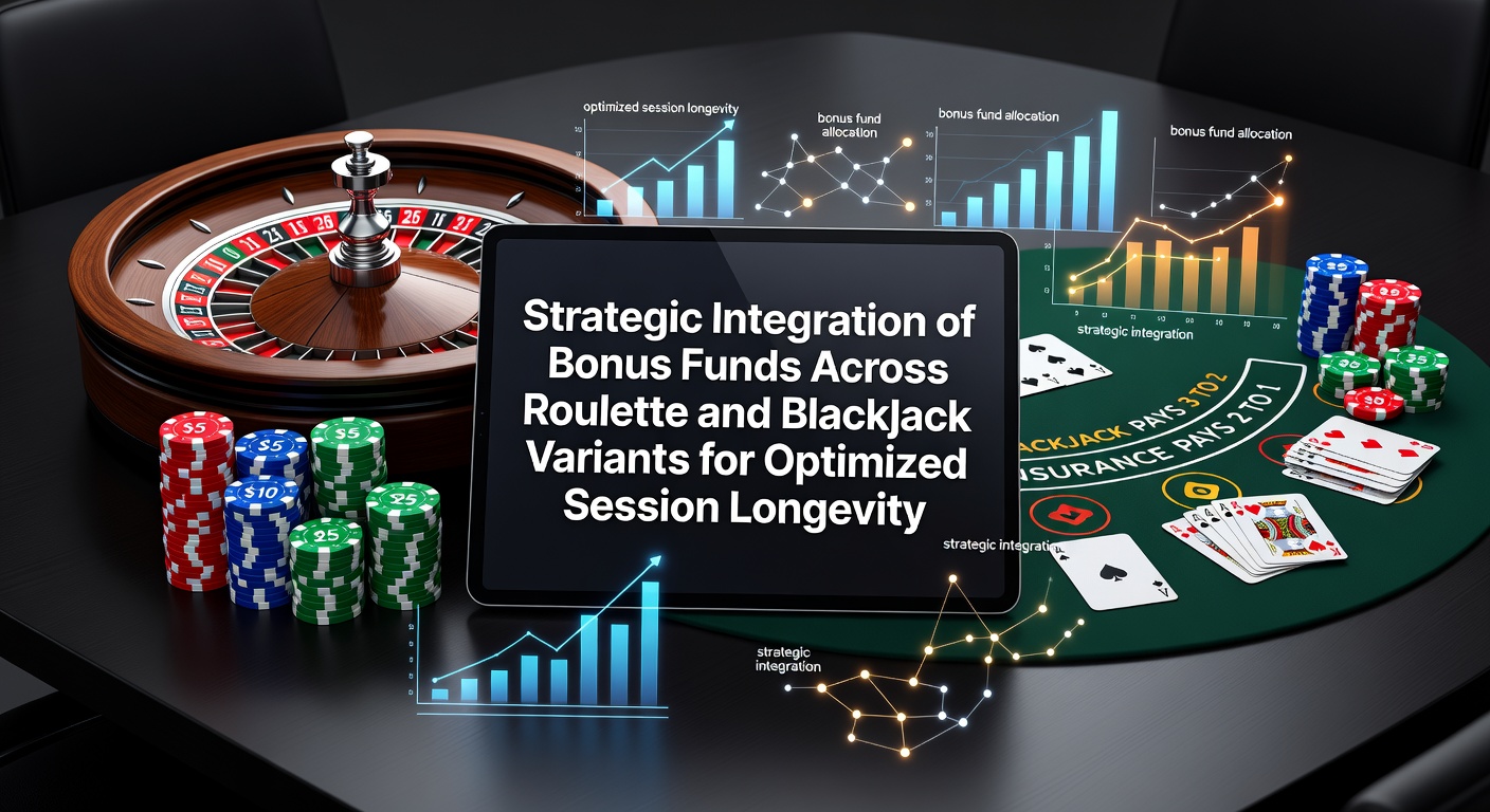 Roulette wheel and blackjack table with bonus fund allocation charts overlaid